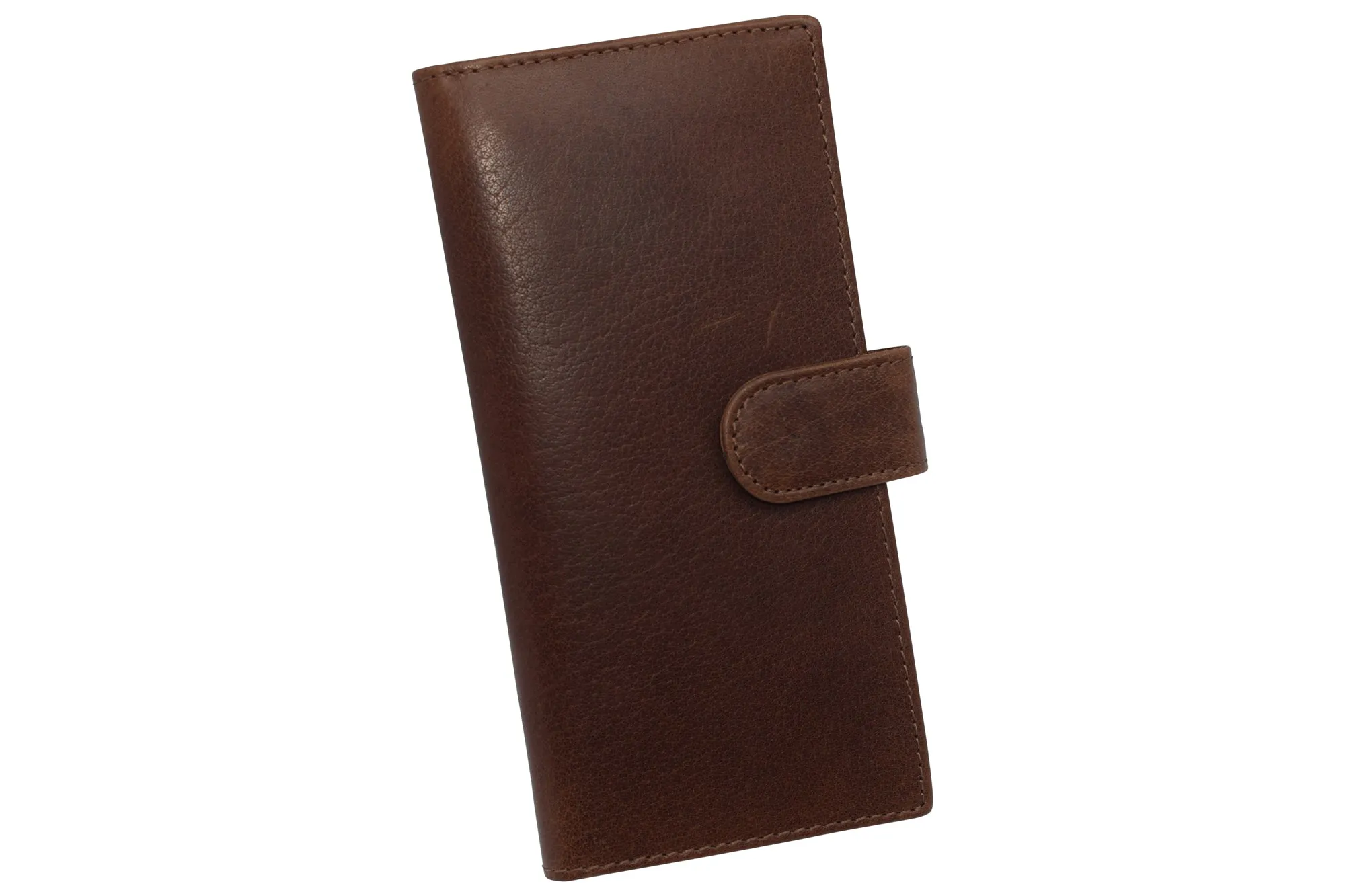 Genuine Buffalo Leather Rfid Blocking Checkbook Cover Holder With Snap Closure (Vintage Brown) Gift Sale Event