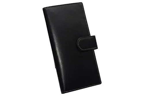 Genuine Buffalo Leather Rfid Blocking Checkbook Cover Holder With Snap Closure (Vintage Brown) Sale Ending Soon