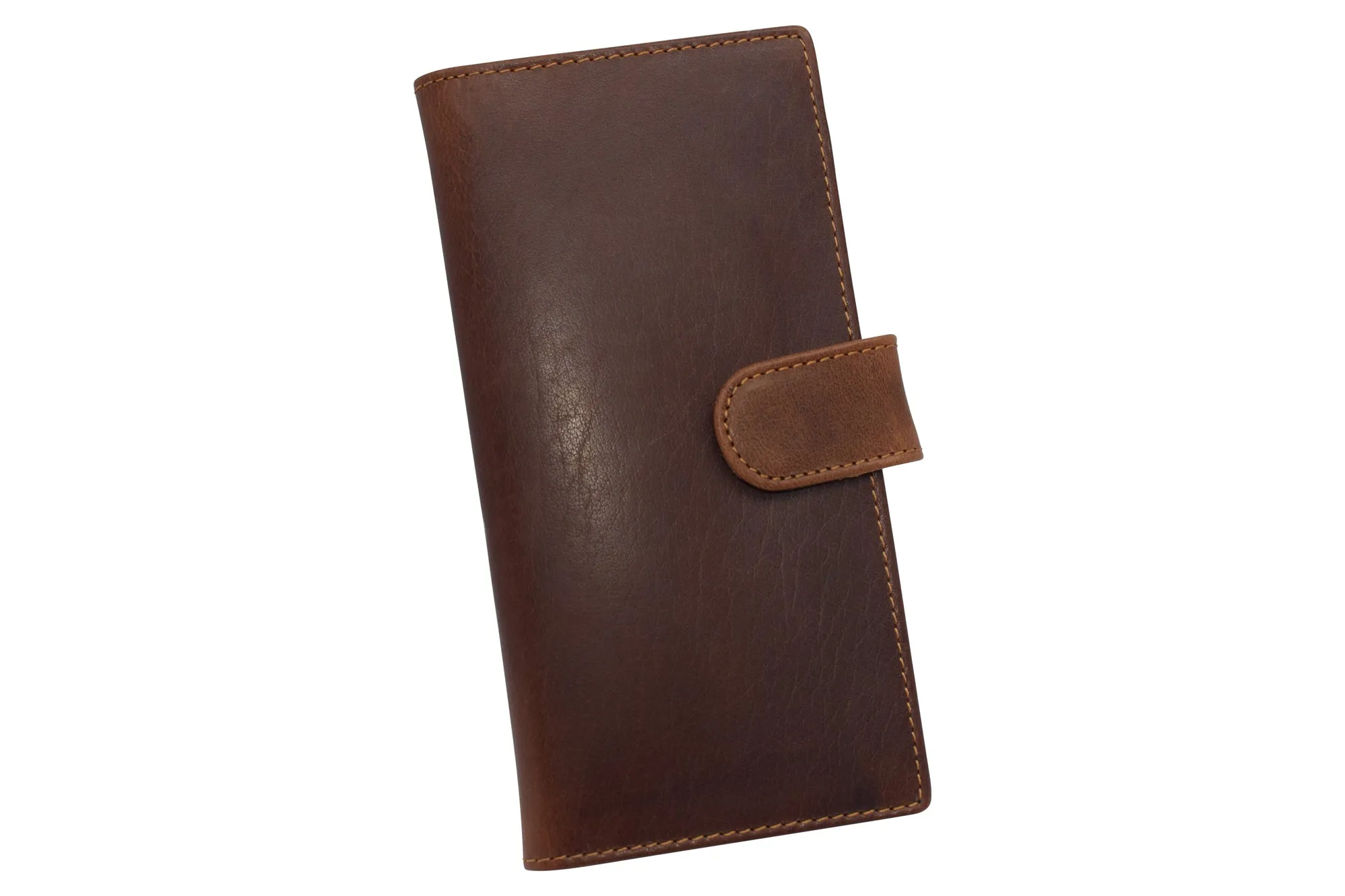 Todays Special Savings Genuine Buffalo Leather Rfid Blocking Checkbook Cover Holder With Snap Closure (Vintage Brown)