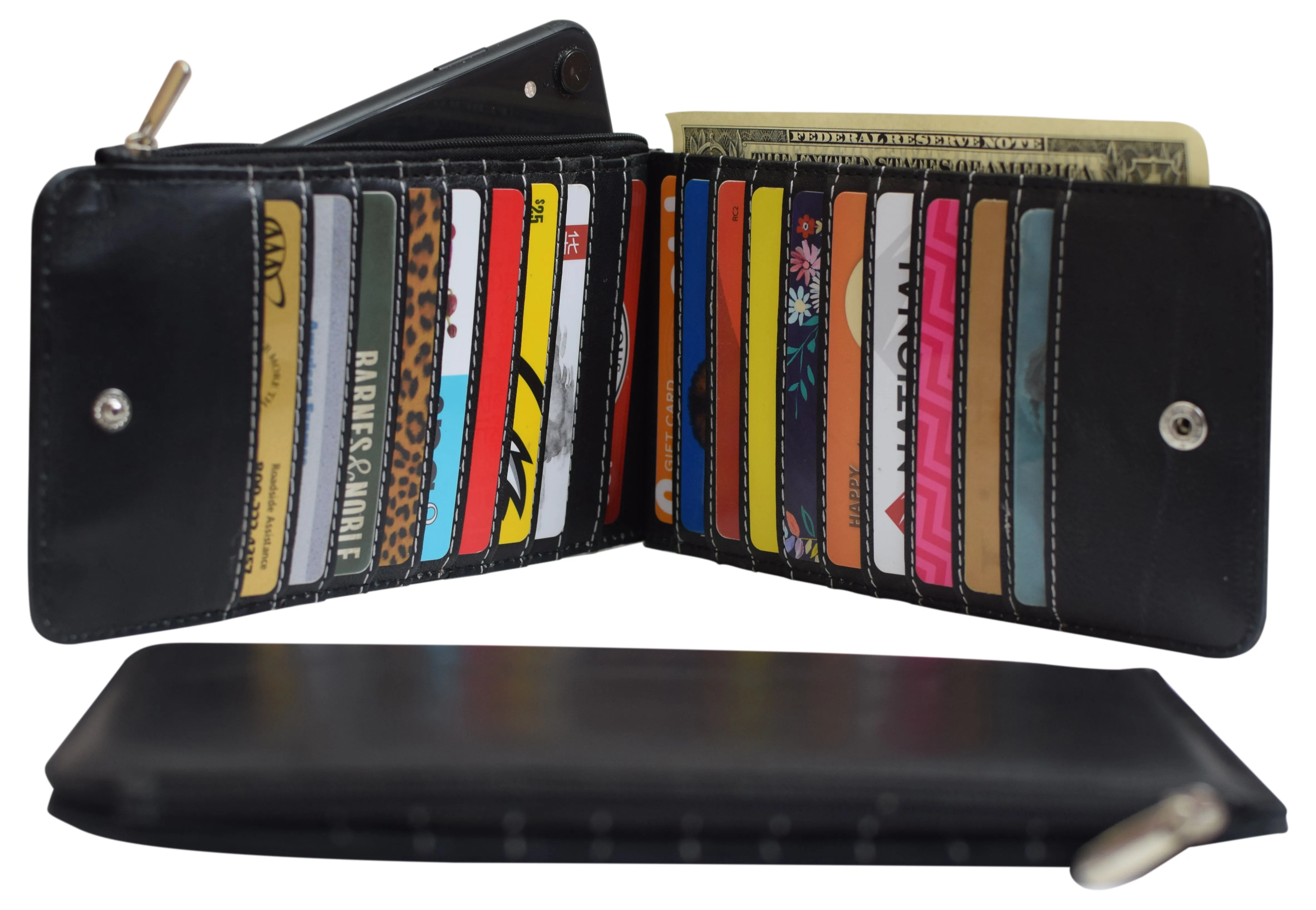 Limited Stock Deals Online Exclusive Savings Marshal Womens Walllet Rfid Blocking Bifold Multi Card Case Wallet With 2 Zipper Pockets