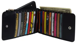 Hot Price Drop Marshal Womens Walllet Rfid Blocking Bifold Multi Card Case Wallet With 2 Zipper Pockets