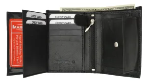 Trifold Billfold Rfid Blocking Cowhide Leather Wallet For Men 10 Card Slots 2 Id Windows With Coin Pocket Big Price Drop