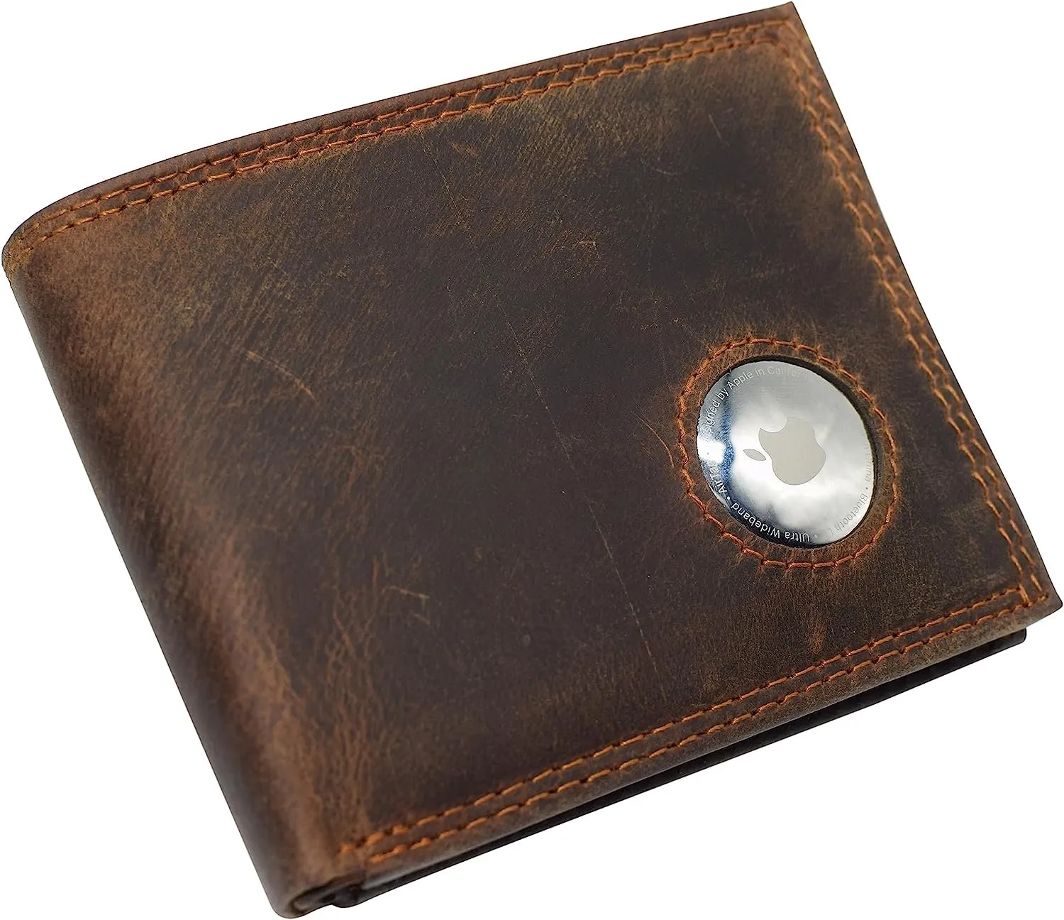 Cazoro Airtag Wallet - Bifold Genuine Leather Rfid Blocking Men'S Wallet With Airtag Holder 2 Id Windows 10 Cards Holders - Airtag Not Included (Brown) Gift Ideas Galore Hot Deals Today