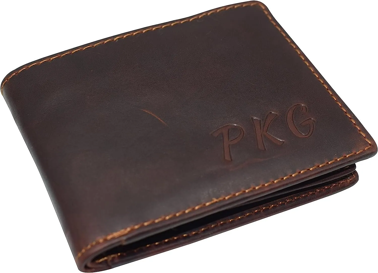 Cazoro Personalized Wallets Name Initials Men'S Vintage Leather Rfid Blocking Bifold Wallet With Id Window (Brown) Big Savings Event MustHave Gift Ideas