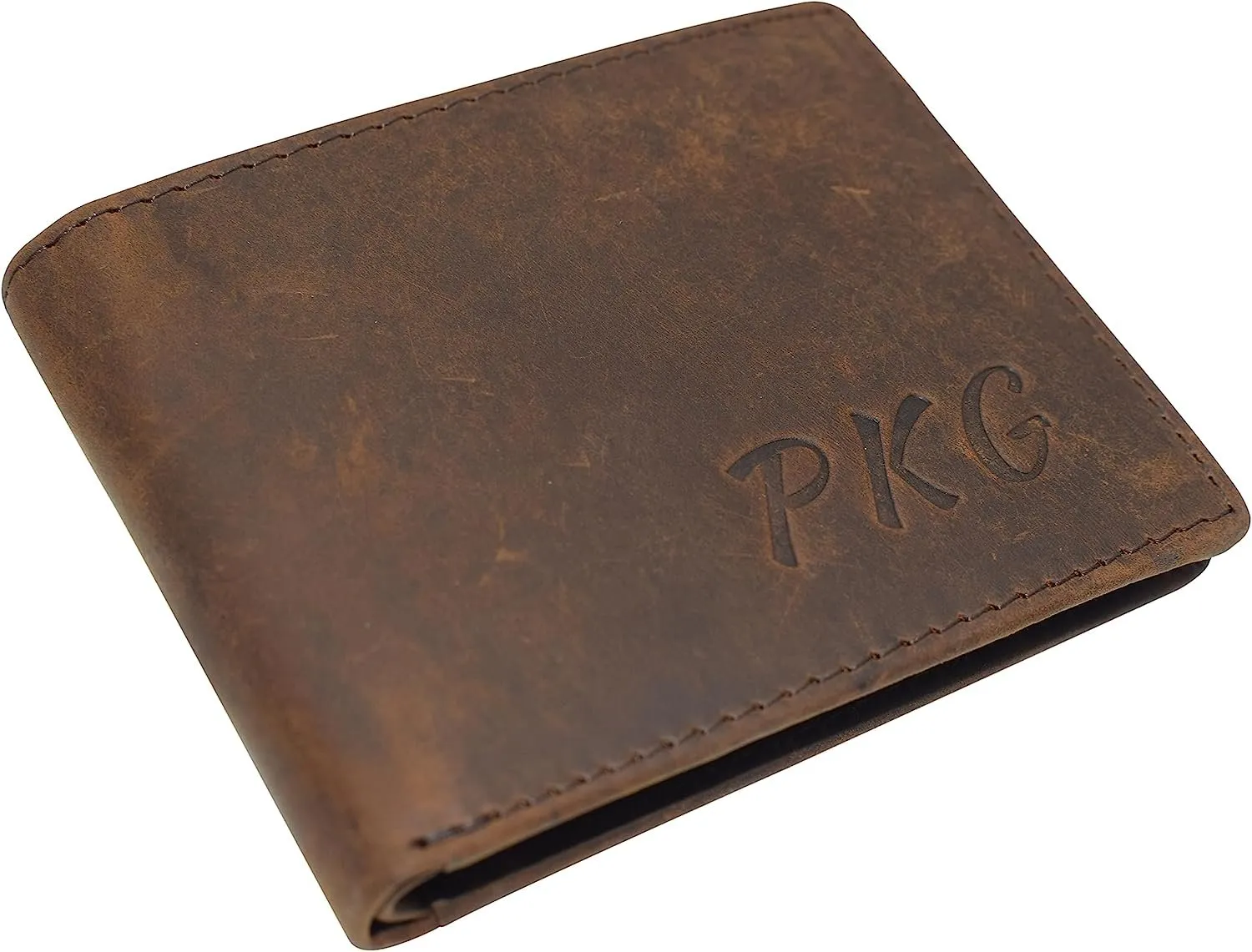 MustHave Clearance Save More Now Cazoro Personalized Wallets Name Initials Men'S Vintage Leather Rfid Blocking Bifold Wallet With Id Window (Brown)