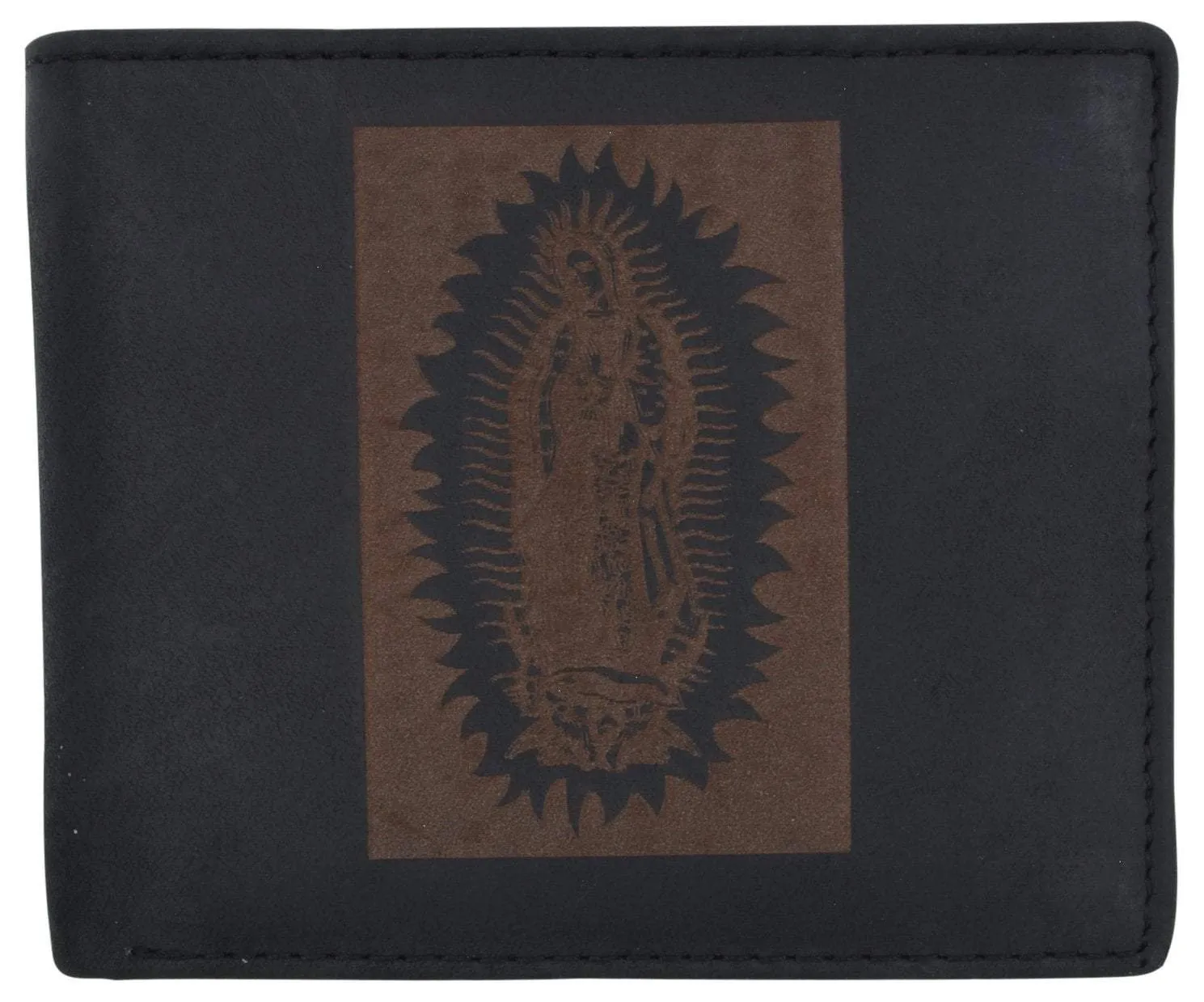 Daily Special Offer Daily Hot Deal Guadalupe Virgin Logo Rfid Genuine Leather Mens Bifold Wallet