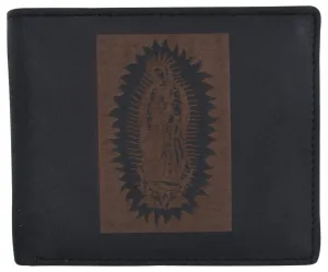 Daily Special Offer Daily Hot Deal Guadalupe Virgin Logo Rfid Genuine Leather Mens Bifold Wallet