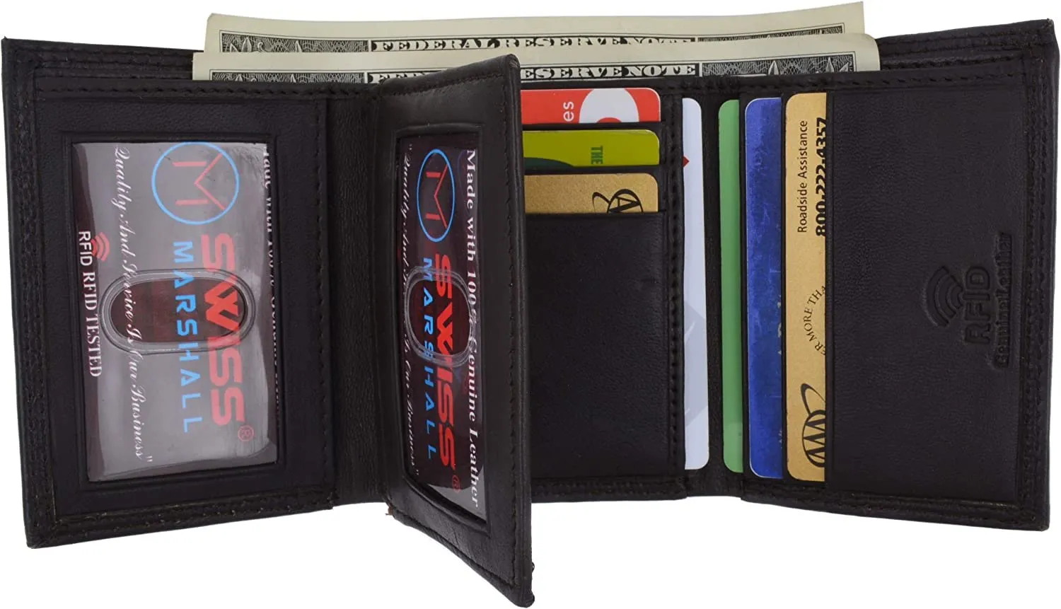 Todays Trending Deals Price Slash Today Swiss Marshall Men'S Rfid Blocking Premium Leather Classic Trifold Wallet