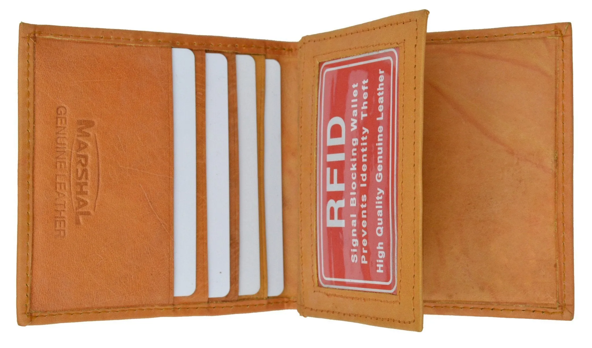Rfid Security Block Safe Leather Credit Card Id Business Card Center Flap Wallet Rfid 74 (C) Steal Todays Offer