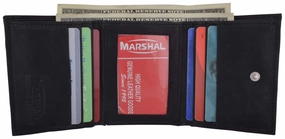 Mens Cowhide Leather Id Card Holder Trifold Wallet With Coin Pouch 2055 Cf Flash Sale Alert GiftWorthy Sale