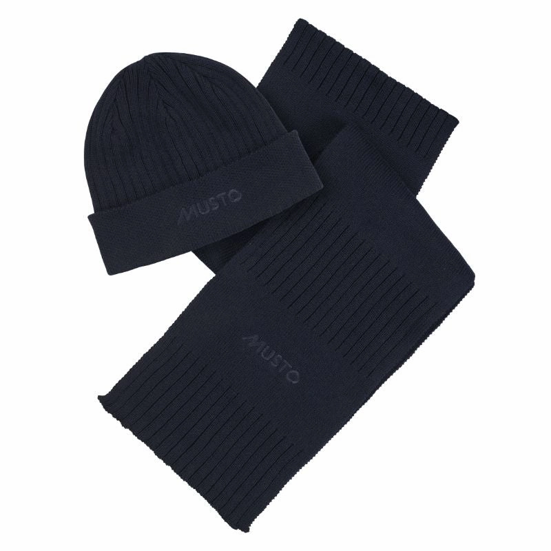 Musto Marina Beanie And Scarf Gift Set - Navy Best Seller Deal Online Exclusive Savings