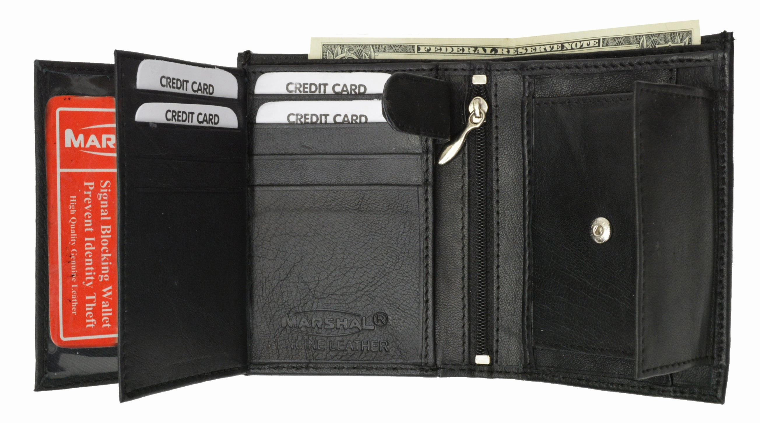 Trifold Billfold Rfid Blocking Cowhide Leather Wallet For Men 10 Card Slots 2 Id Windows With Coin Pocket Big Price Drop