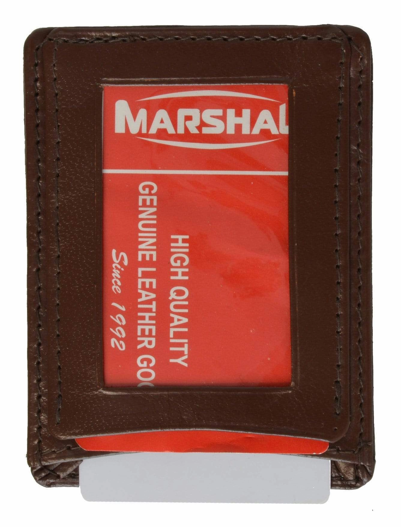 Genuine Leather Mens Money Clip W/Id Holder 262 (C) Big Sale Today
