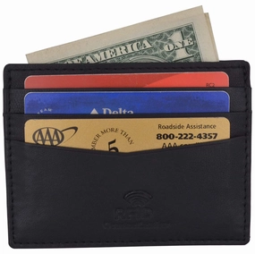 Special Deal Frenzy Men'S Rfid Blocking Slim Thin Soft Genuine Leather Credit Card Case Holder Wallet By Swiss Marshall
