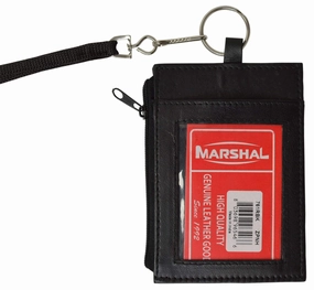 Todays Best Deal Leather Id Card Badge Holder Neck Pouch Ring Wallet With Strap 761 R (C)