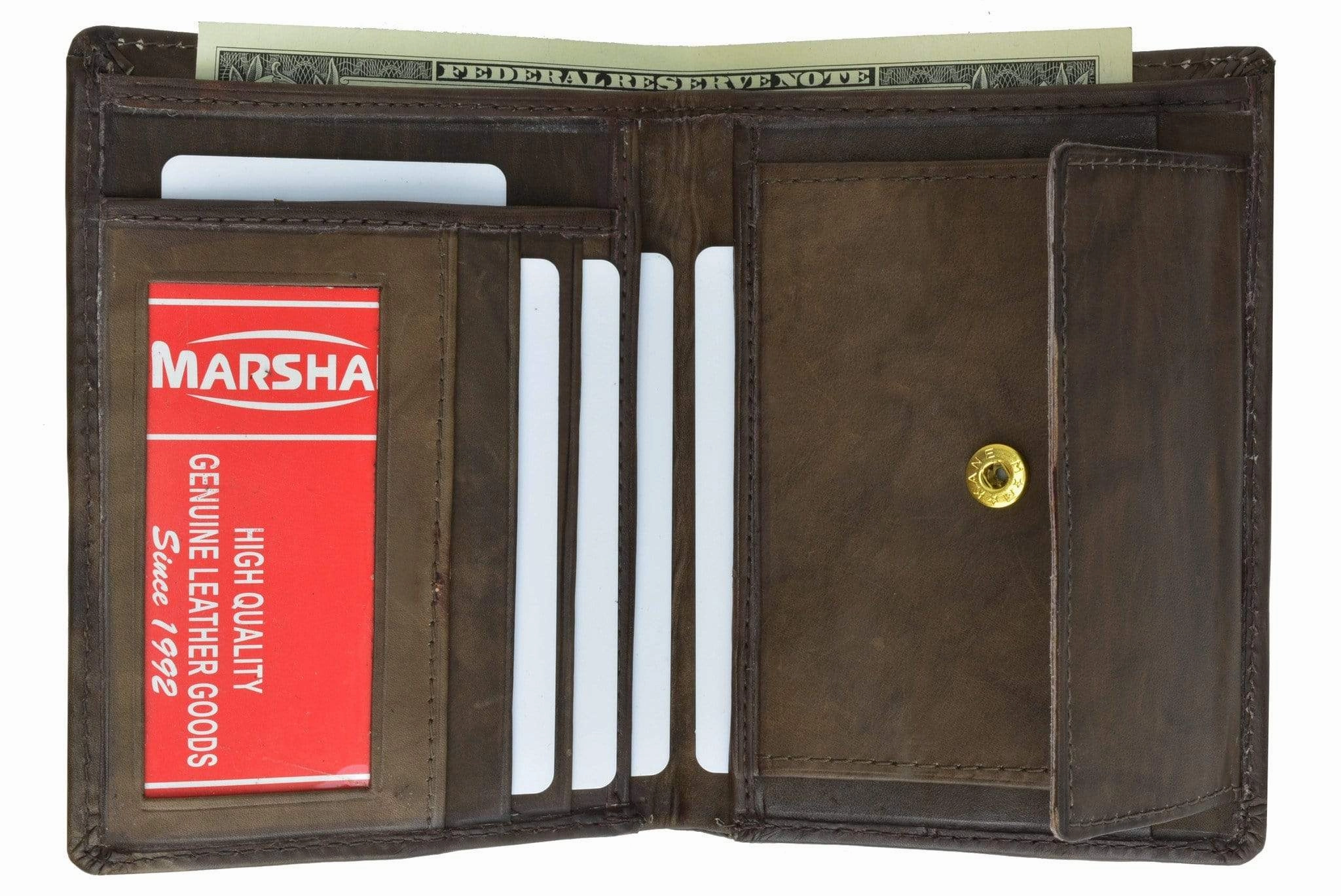 Mens Genuine Leather Card Holder Id Coin Pouch Bifold Wallet 1518 Cf Big Savings Alert