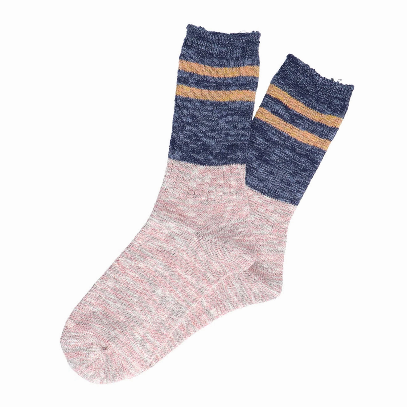 Anonymous Ism Slub Stripes Sock Crew Navy Daily Clearance Deal Special Steal Event