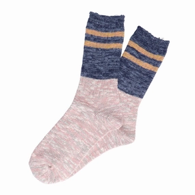 Anonymous Ism Slub Stripes Sock Crew Navy Daily Clearance Deal Special Steal Event