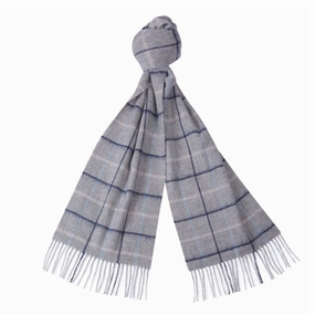 Today Only Savings Barbour Country Tattersall Scarf Grey/Blue/Pink