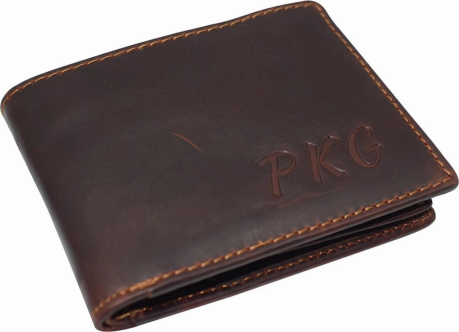Cazoro Personalized Wallets Name Initials Men'S Vintage Leather Rfid Blocking Bifold Wallet With Id Window (Brown) Big Savings Event MustHave Gift Ideas