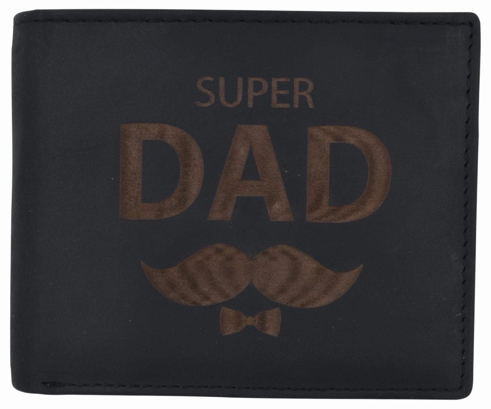 Super Dad Mens Rfid Blocking Leather Bifold Wallet Father'S Day Gift Shop Today Save Instant Deal Today