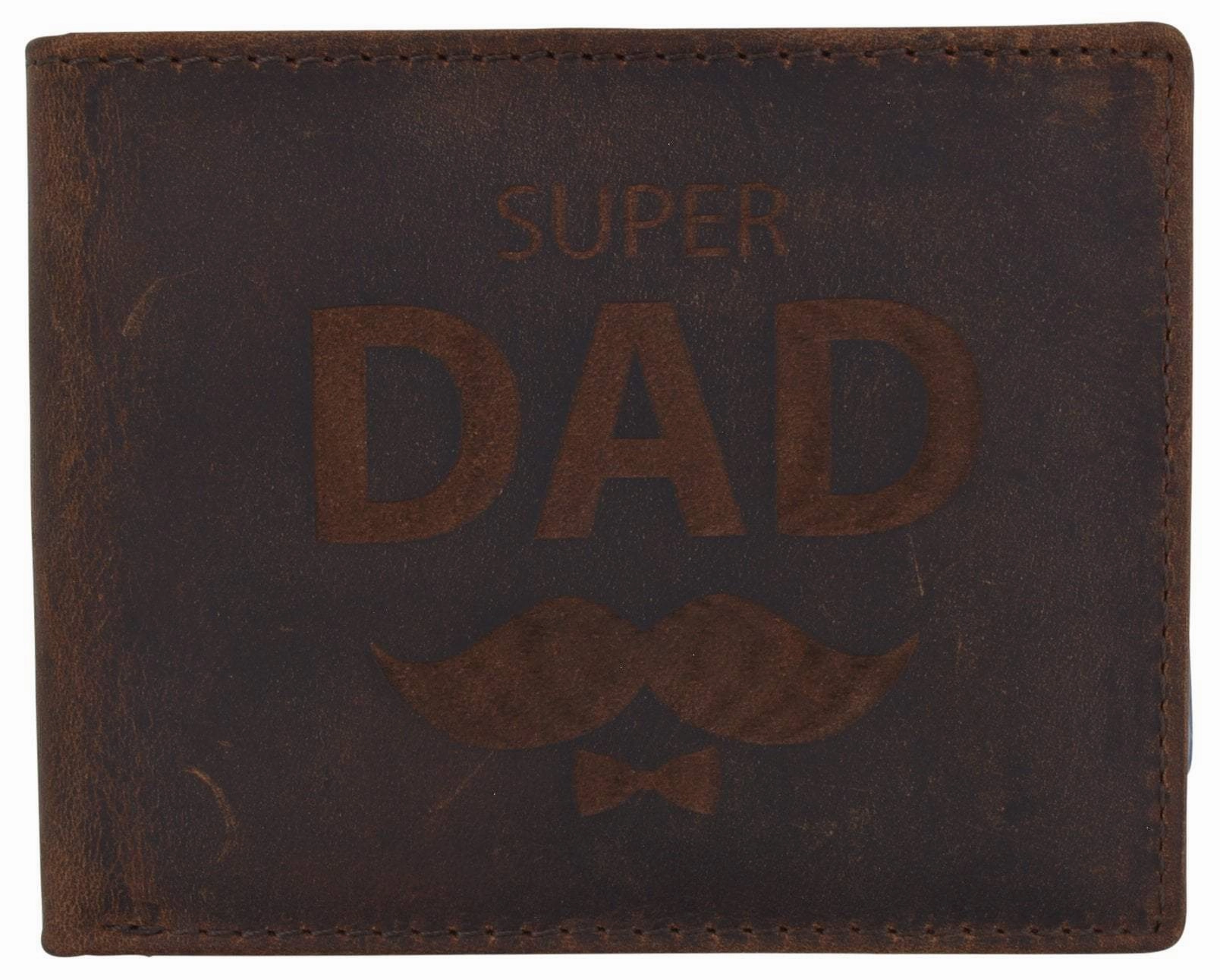 Super Dad Mens Rfid Blocking Leather Bifold Wallet Father'S Day Gift Big Sale Today Save Today Event