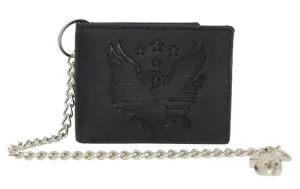 Shop Grab Offer Save Big Online Marshal Genuine Leather Usa Eagle Chain Wallet For Men  Rfid Blocking Bifold Biker Wallet With American Eagle Usa Map Design