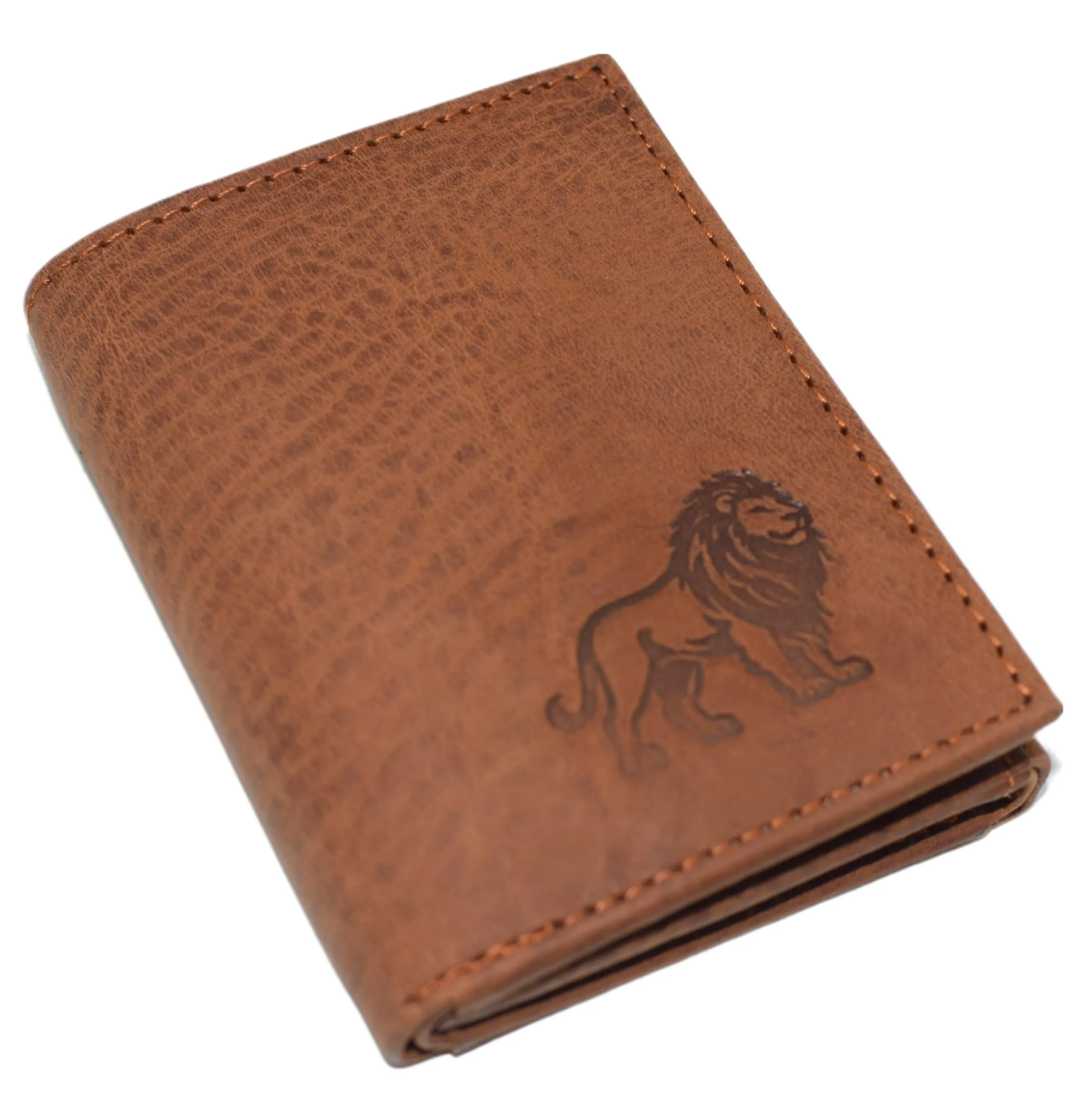 Marshal Lion Rfid Blocking Genuine Leather Bifold Trifold Wallet For Men King Of The Jungle (Trifold) Big Clearance Event New Arrival Discount
