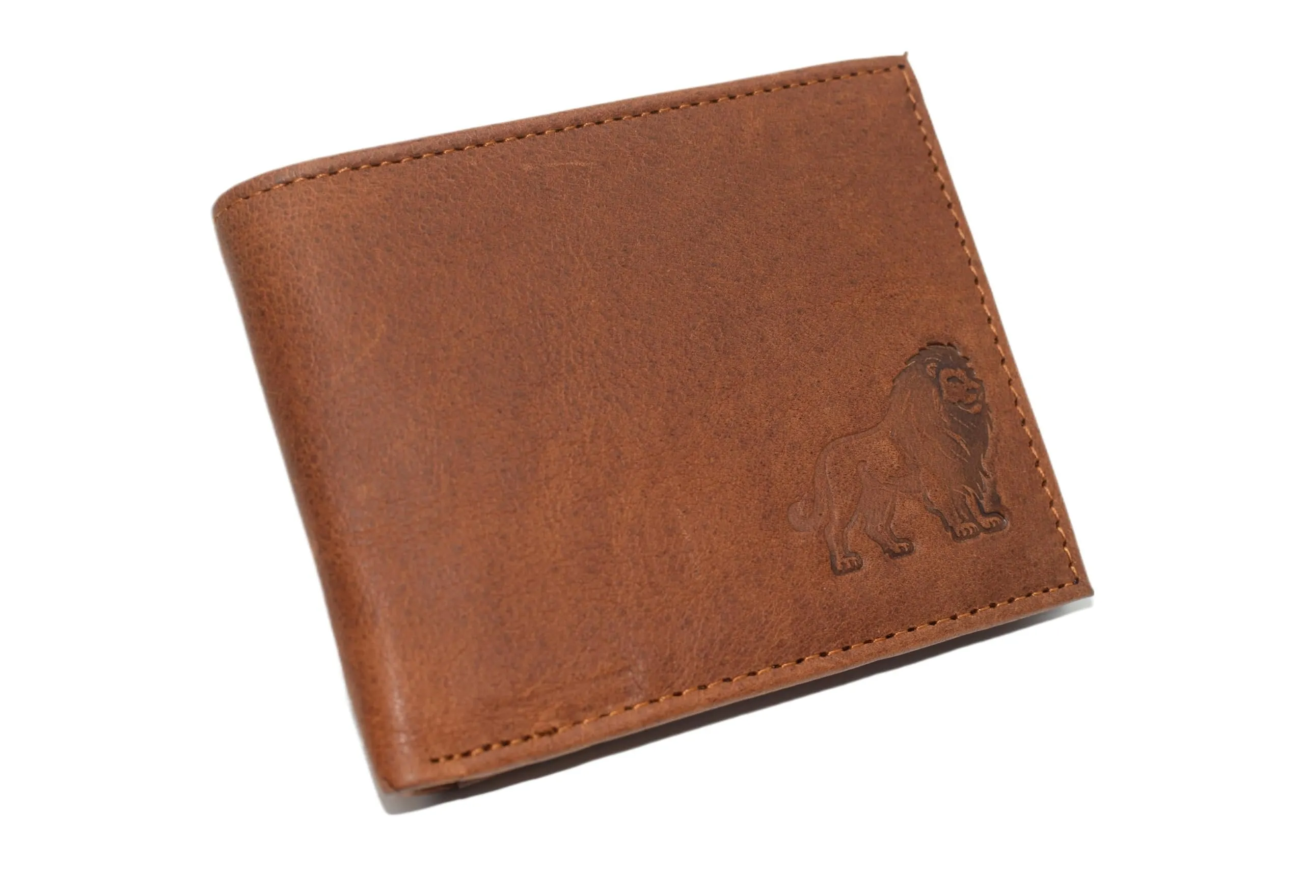 Trending Savings Now Marshal Lion Rfid Blocking Genuine Leather Bifold Trifold Wallet For Men King Of The Jungle (Trifold)