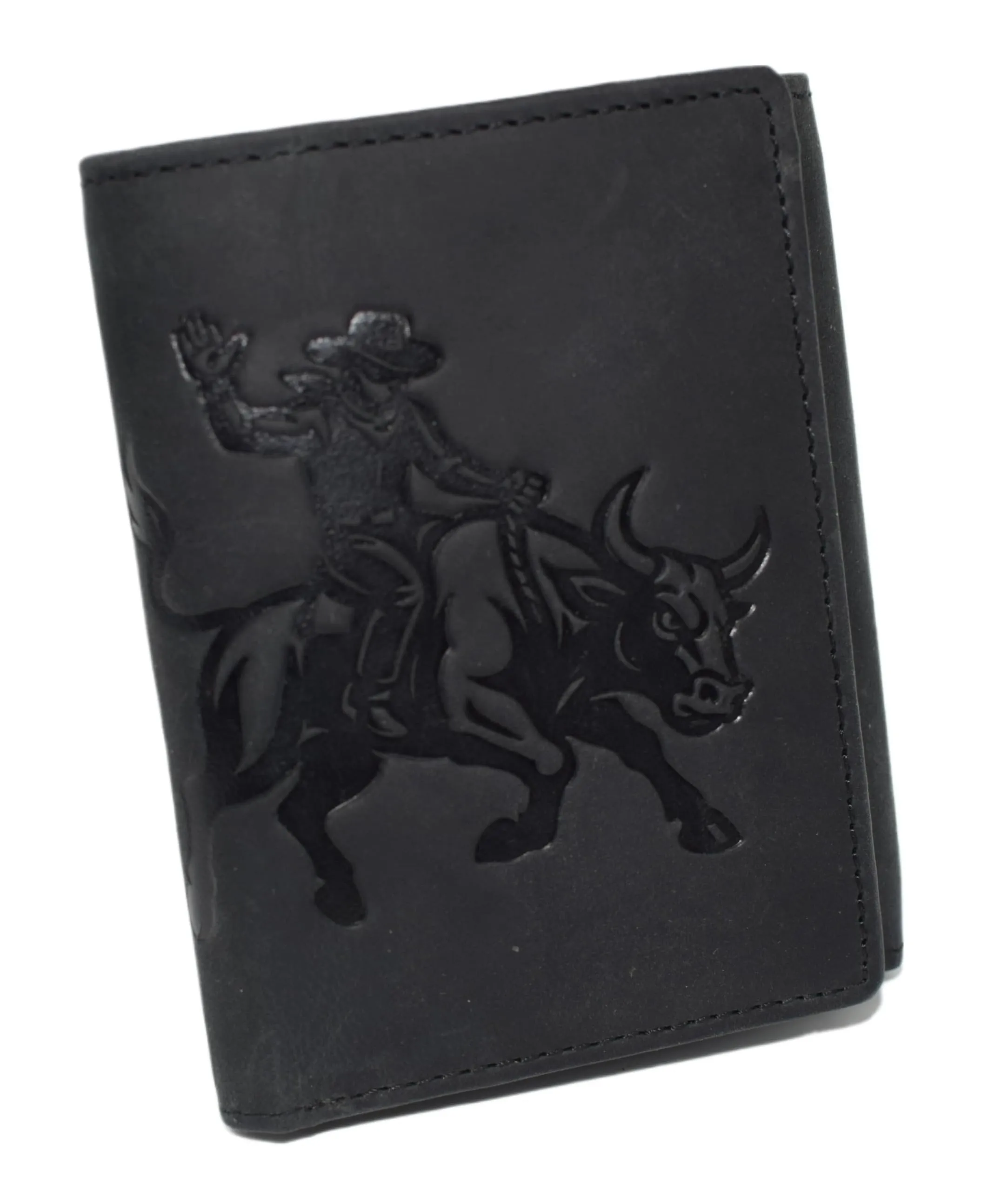 Marshal MenS Rfid Blocking Trifold Leather Chain Wallet  Bull Rider Western Cowboy Design  Snap Closure Biker Wallet Exclusive Online Discount Grab Save Today