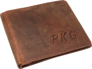 Flash Sale Alert Todays Best Deal Marshal Personalized Initials Name Rfid Blocking Vintage Leather Men'S Multi-Card Compact Center Flip Bifold Wallet