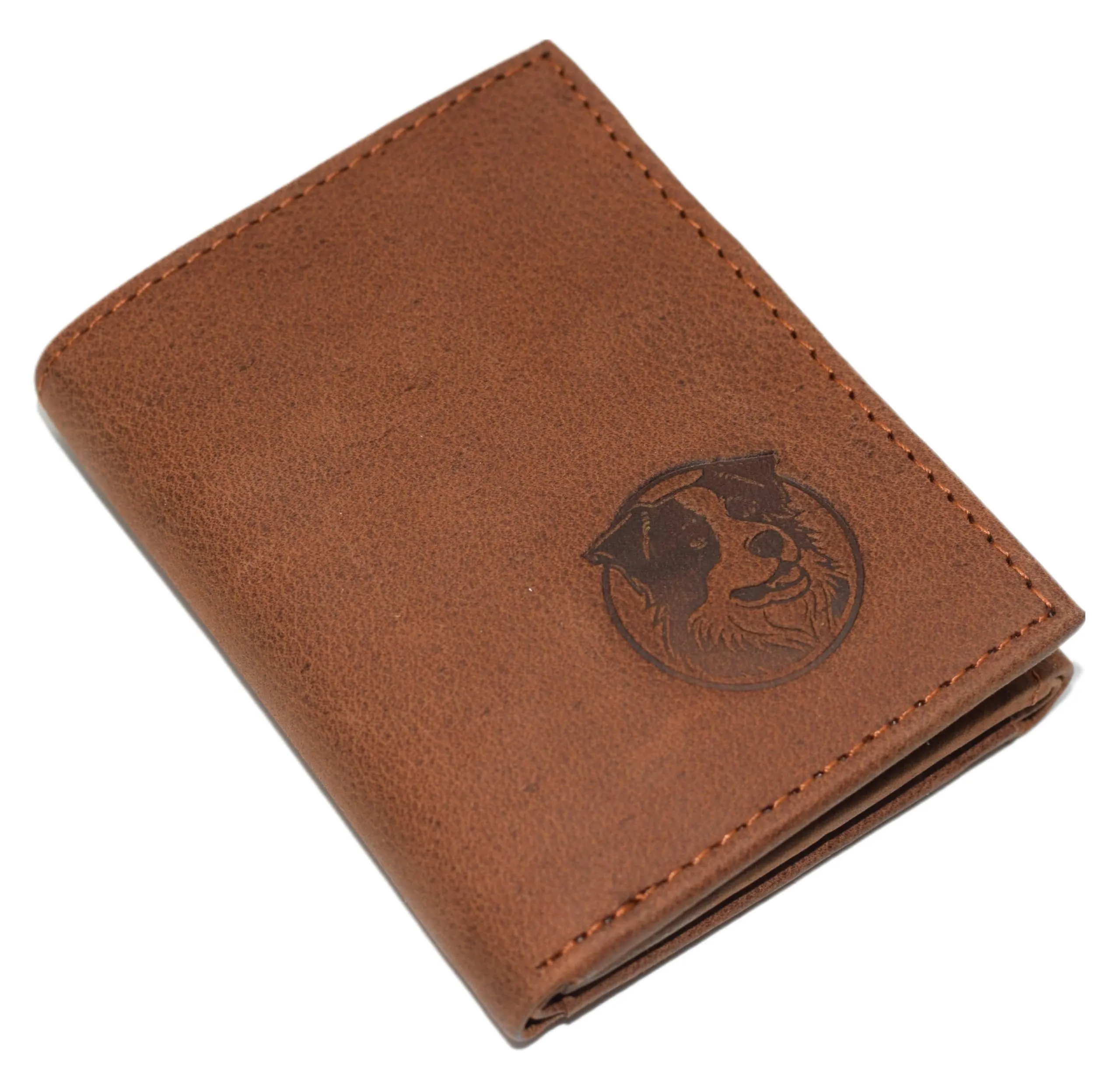 Marshal Puppy Men'S Genuine Leather Rfid Blocking Credit Card Id Bifold Trifold Wallet (Trifold) Hot Discount Deal