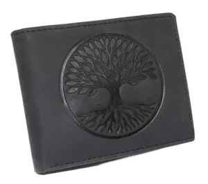 Save Big Online MustHave Deal Marshal Rfid Blocking Distressed Leather Bifold Wallet For Men With Tree Of Life Design