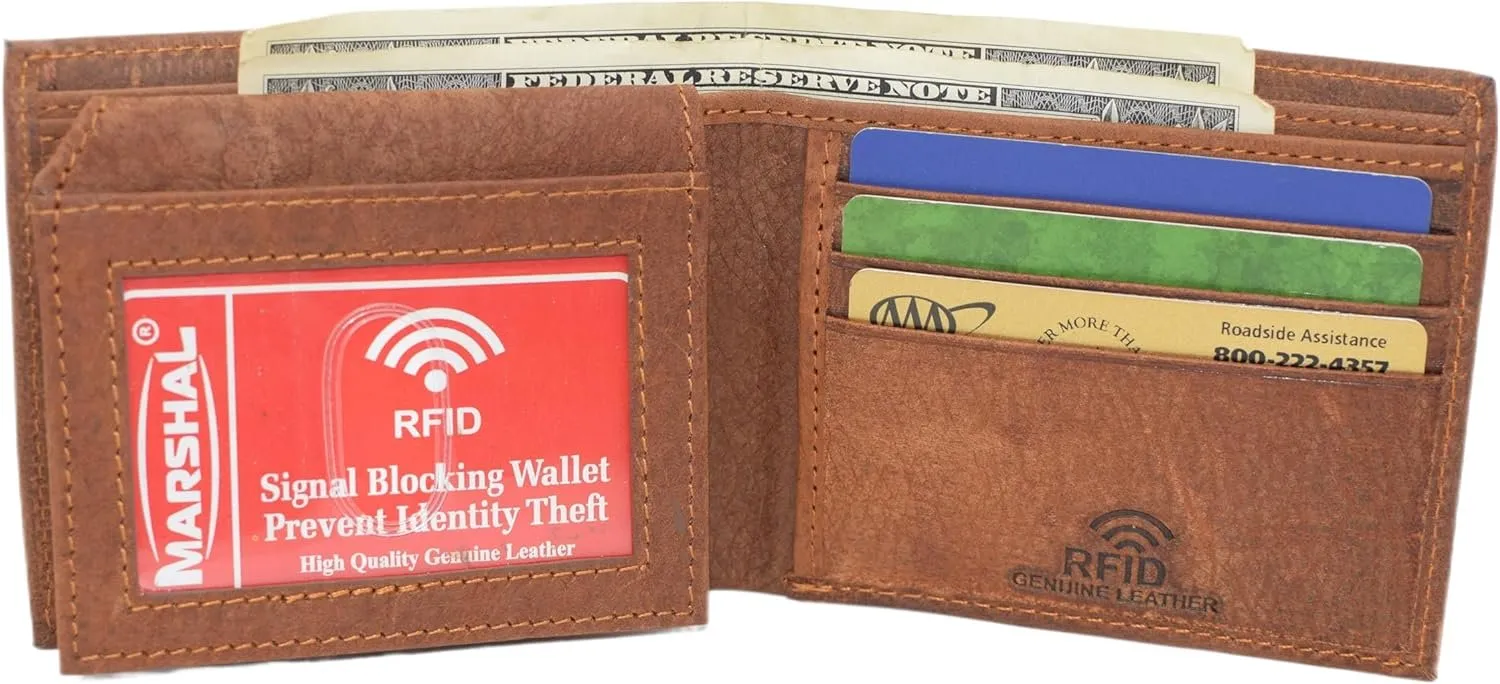 Marshal Rfid Blocking Elephant Genuine Leather Bifold Trifold Wallet For Men (Trifold) Hot Pick Sale Clearance Steal Today