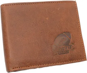 Daily Clearance Deal Sweet Deal Today Marshal Rfid Blocking Football Genuine Leather Bifold Trifold Wallet For Men Super Bowl (Bifold)