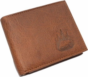MustHave Items Exclusive Holiday Deal Marshal Bear Wilderness Rfid Blocking Genuine Leather Bifold Trifold Wallet For Men (Bifold)