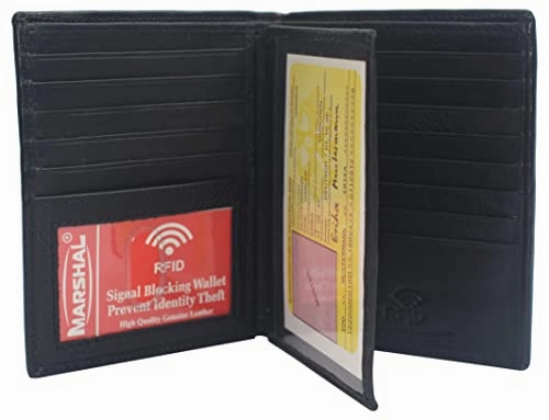 Marshal Bifold Genuine Leather Rfid Blocking Wallet For Men Card Slots, 2 Bill Compartments, Id Windows, Money, Deal Frenzy Today