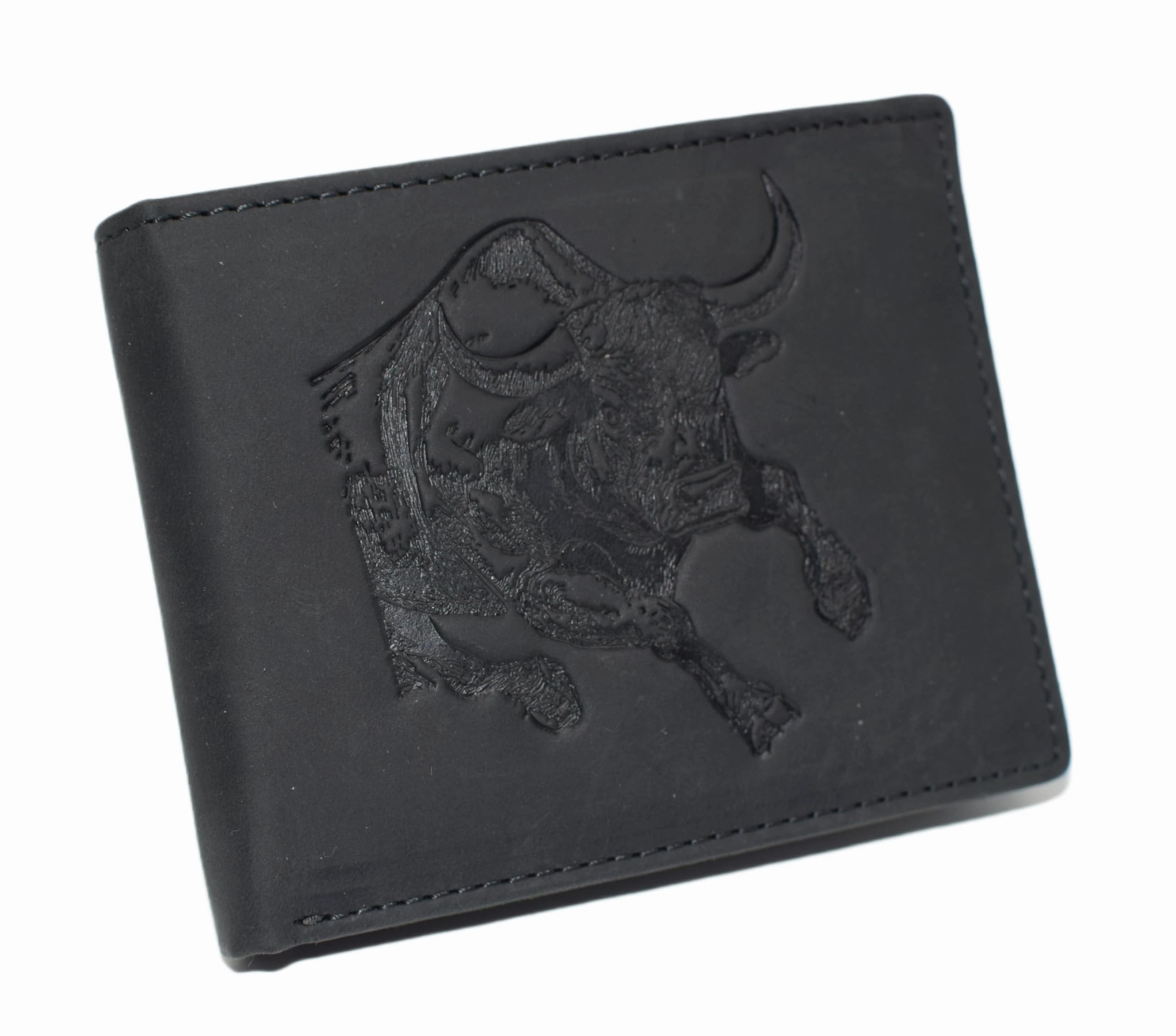 Best Price Online Marshal Bifold Western Cowboy Style Men'S Vintage Leather Rodeo Rfid Blocking Wallet  Bull Engraved Design