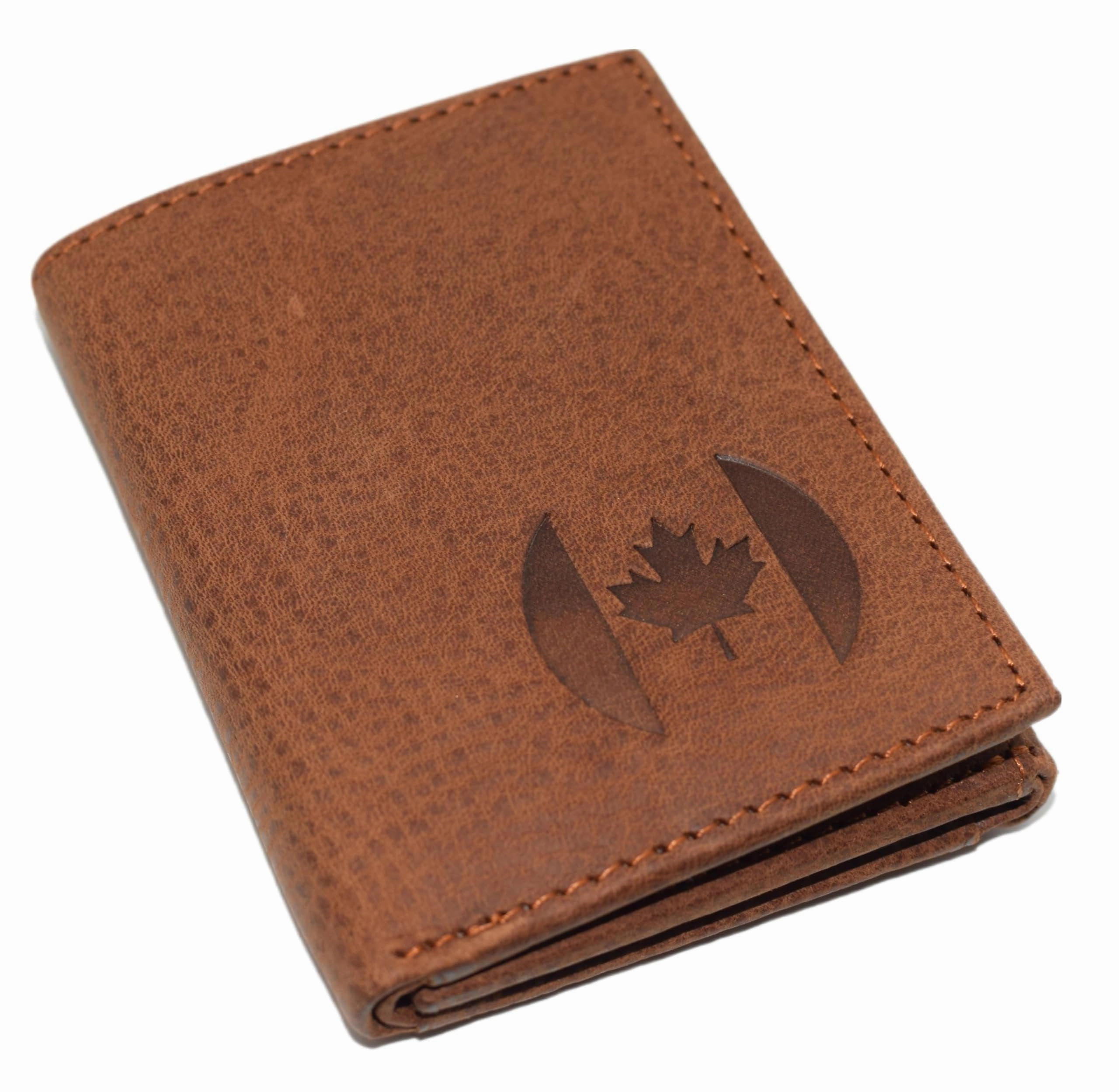 Perfect Gift Offer Trending Hot Deal Marshal Canada Flag Rfid Blocking Genuine Leather Bifold Trifold Wallet For Men (Bifold)