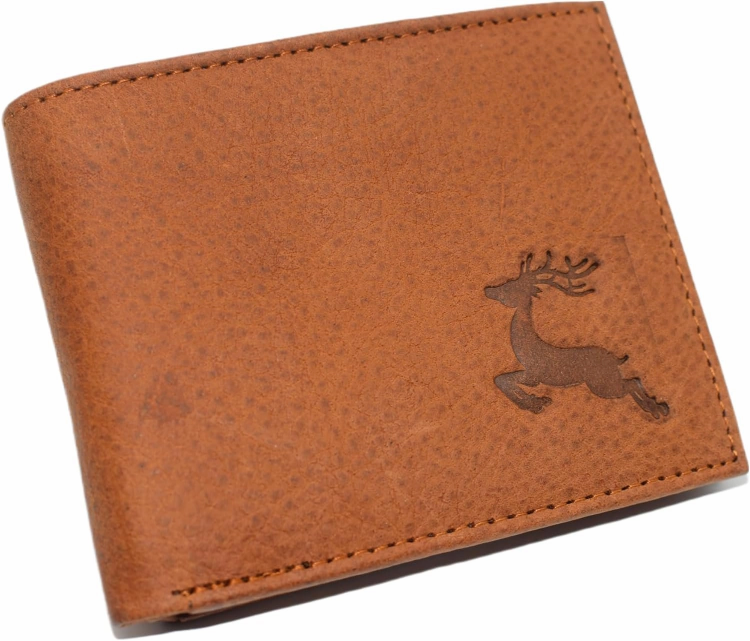Marshal Deer Genuine Leather Bifold Trifold Rfid Blocking Wallet For Men Jumping Deer (Bifold) Exclusive Online Discount