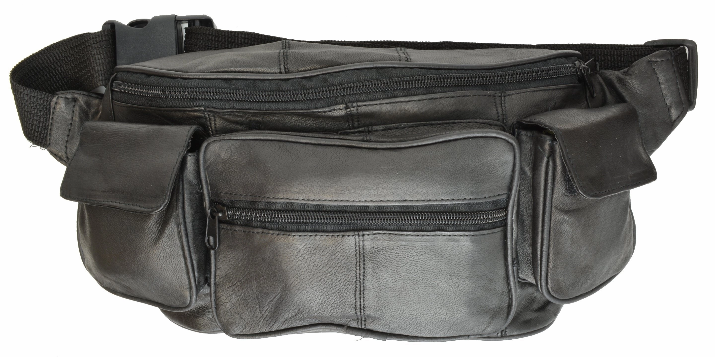 Marshal Genuine Leather Unisex Large Waist Fanny Pack With Two Cell Phone Pockets Trending Today Steal