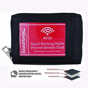 Marshal Leather Rfid Identity Safe Double Zippered Accordion Wallet Biggest Savings Now