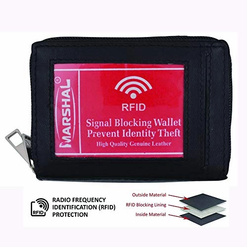 Marshal Leather Rfid Identity Safe Double Zippered Accordion Wallet Biggest Savings Now