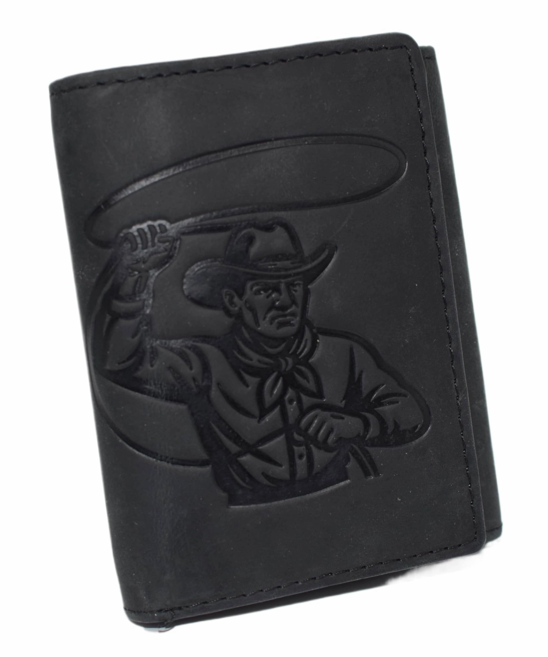Today Only Discount Alert Shop the Best Deals Marshal MenS Western Leather Chain Wallet  Rfid Blocking Trifold Biker Wallet With Cowboy Rodeo With Lasso Design And Snap Closure