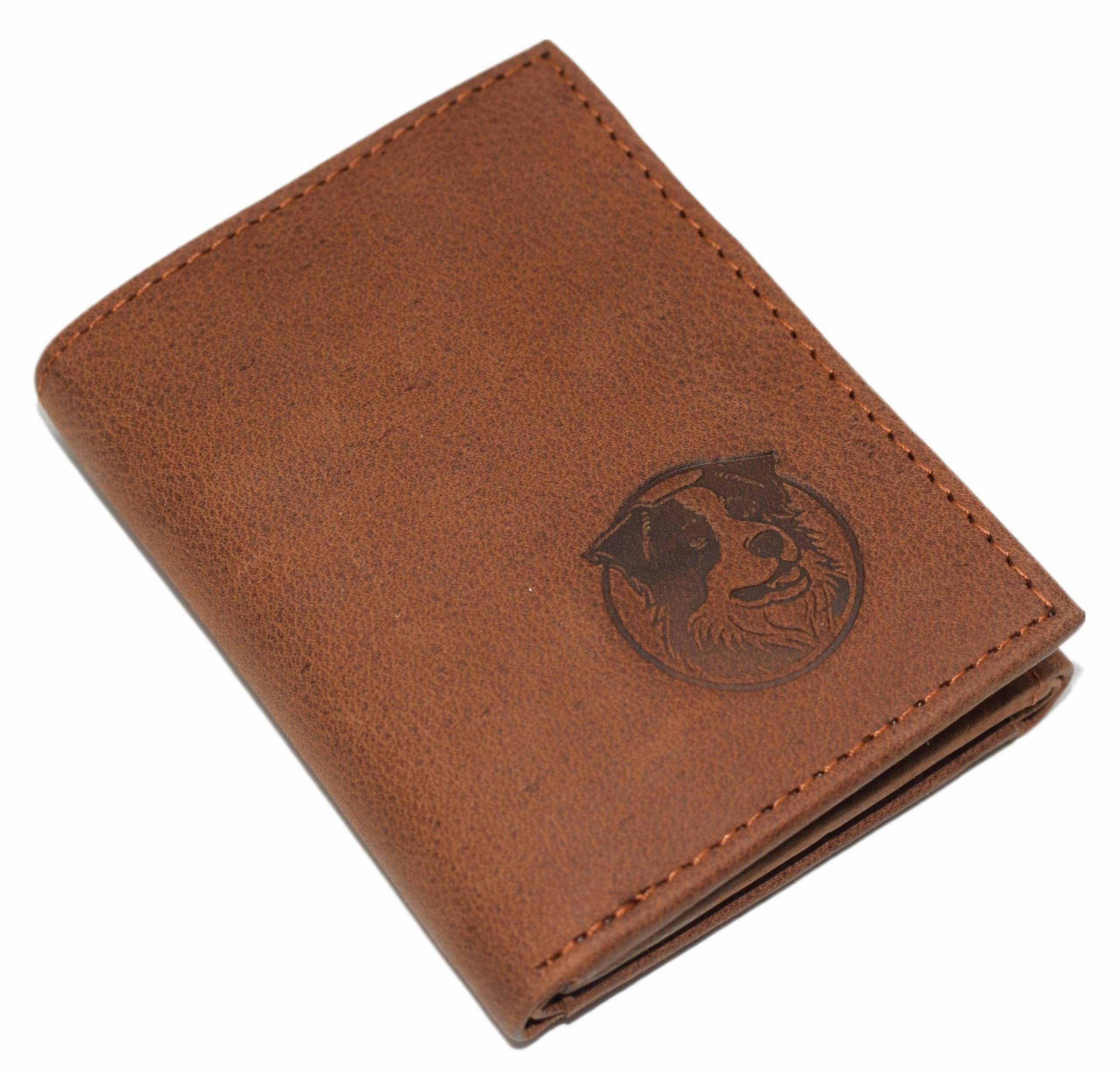 Marshal Puppy Men'S Genuine Leather Rfid Blocking Credit Card Id Bifold Trifold Wallet (Trifold) Hot Discount Deal