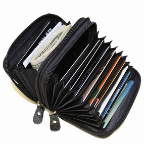 Todays Special Picks Special Steal Event Marshal Rfid Genuine Leather Credit Card Holder Accordion Wallet, Black