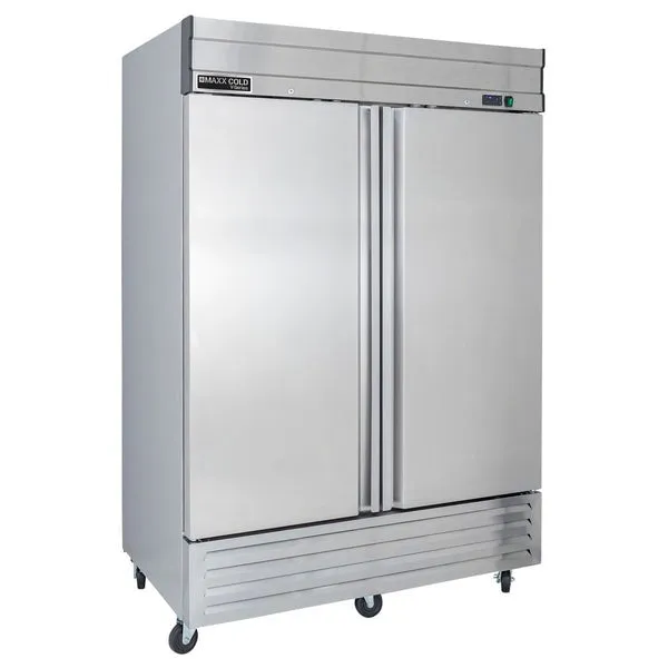 Maxx Cold - MVF-49FDHC V-Series 2 Door Reach-In Freezer, Bottom Mount, in Stainless Steel