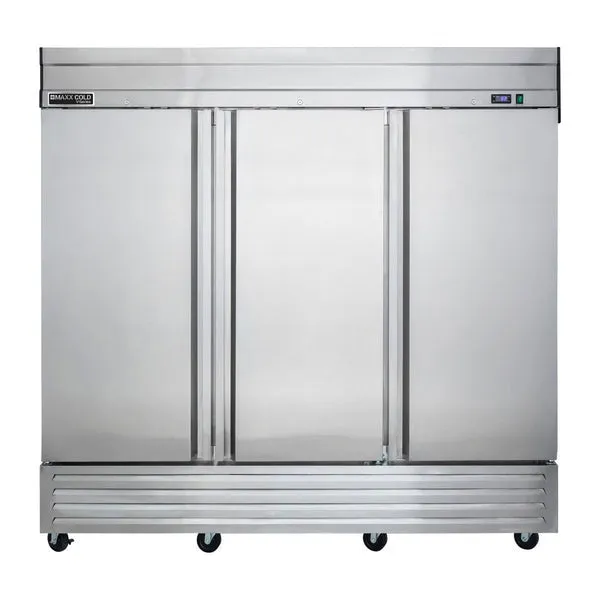 Maxx Cold - MVF-72FDHC V-Series 3 Door Reach-In Freezer, Bottom Mount, in Stainless Steel
