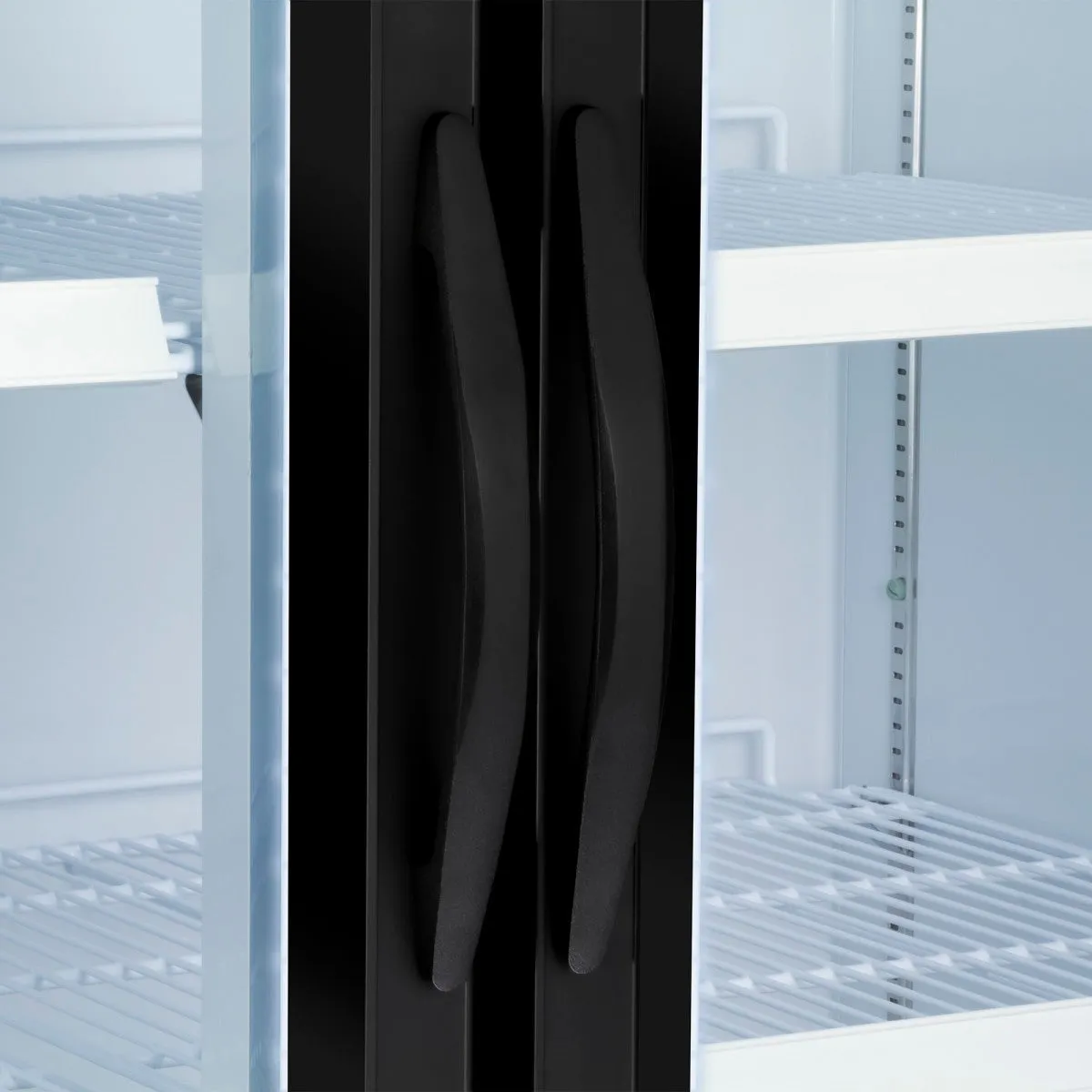 Maxx Cold - MVMR48B V-Series Double Glass Door Merchandiser Refrigerator, in Black
