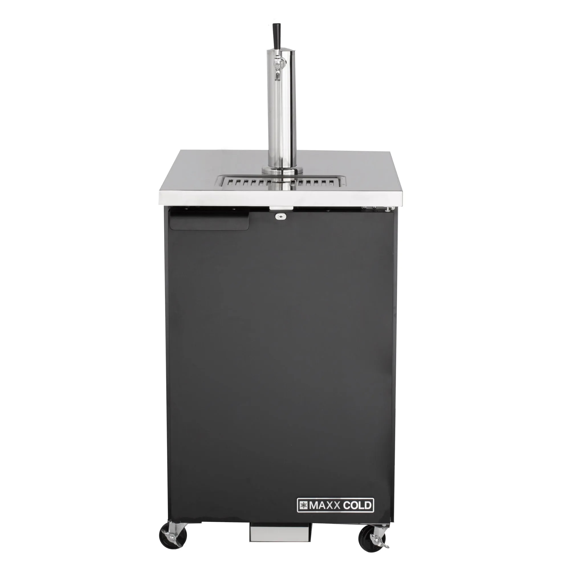 Maxx Cold - MXBD24-1BHC Single Tower Beer Dispenser, 23.3"W, 7.2 cu. ft., 1 Barrel/Keg (204L)?Storage Capacity, in Black with Stainless Steel Top